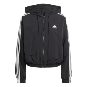 Adidas Essentials 3-Stripes Woven Windbreaker - Womens - Black