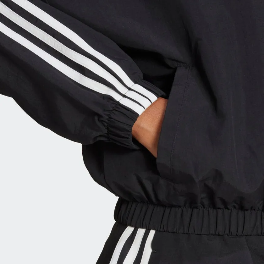 Adidas Essentials 3-Stripes Woven Windbreaker - Womens - Black