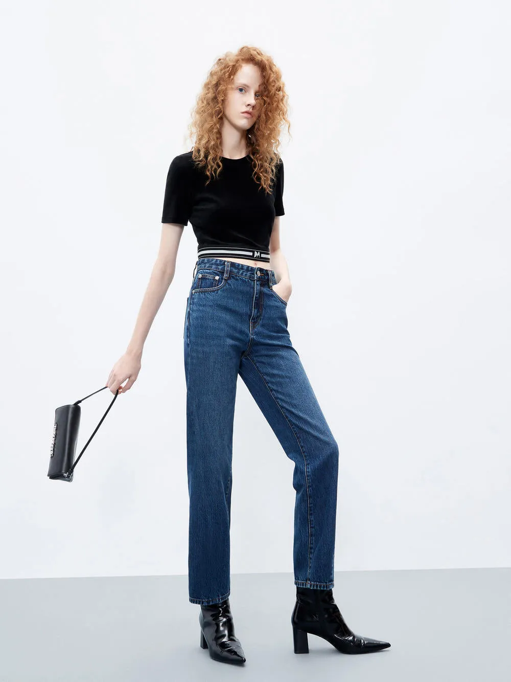 Ankle Length Straight Jeans