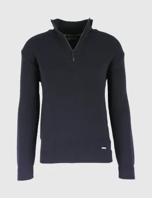 Armor Lux Quarter Zip Jumper - Rich Navy