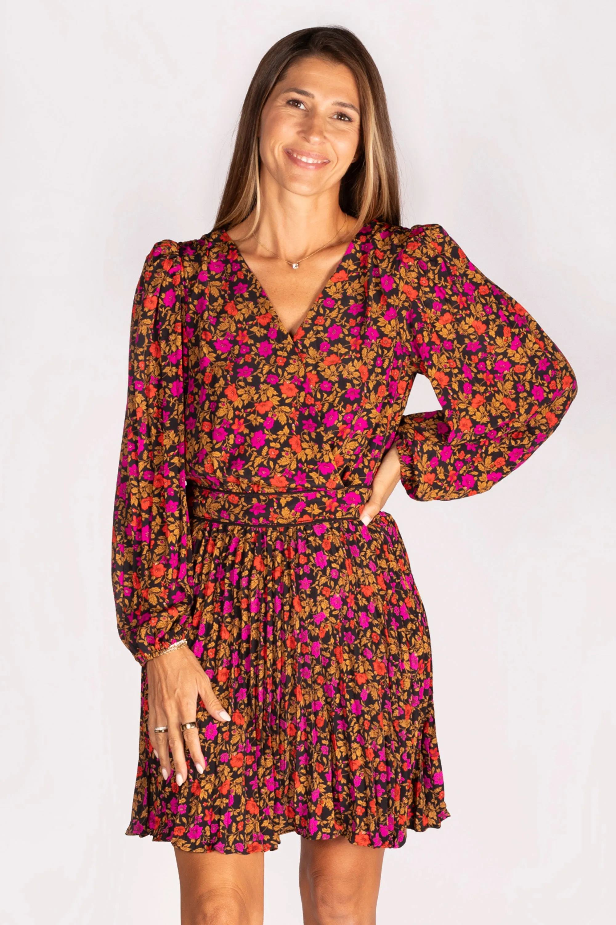 Autumn Floral Ruffle Dress - FINAL SALE