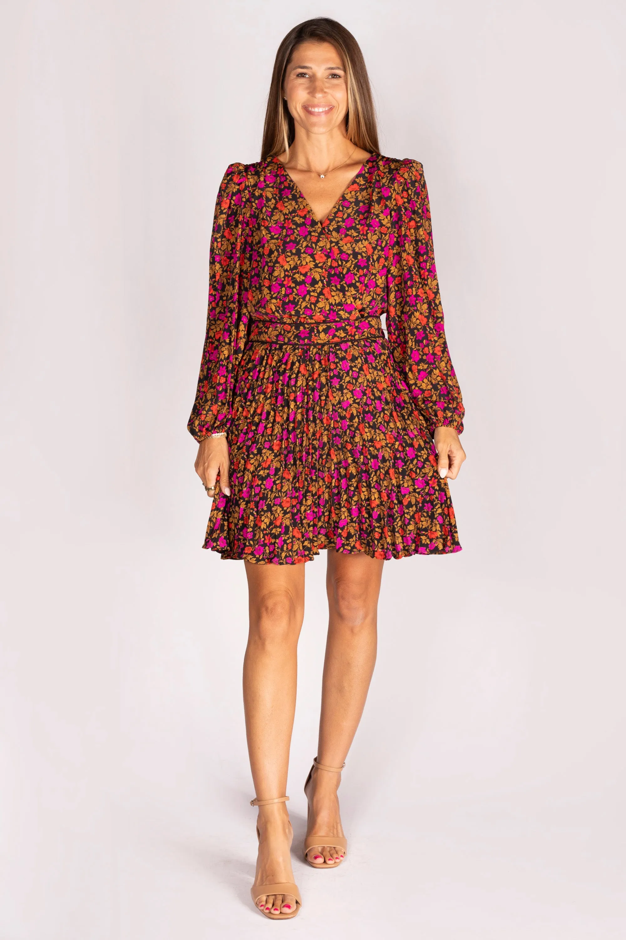 Autumn Floral Ruffle Dress - FINAL SALE