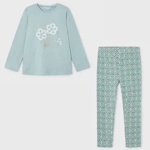 AW24 Mayoral Girls Jade Flowers Leggings Set 4072 & 4704