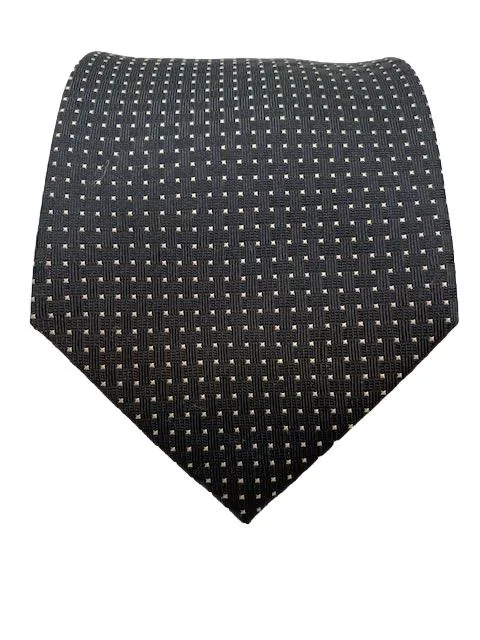 Black Silk Tie with Mini Squares