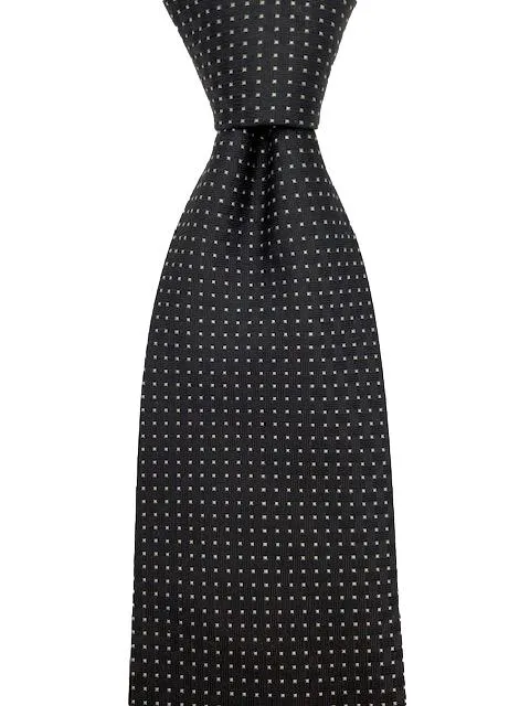 Black Silk Tie with Mini Squares