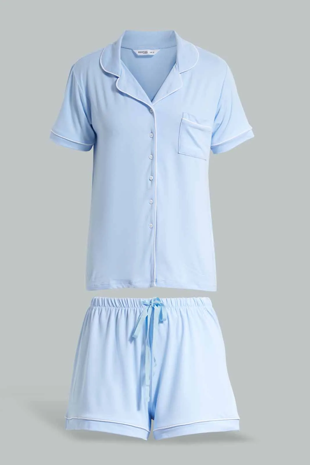 Blue Classic Pyjama Set For Women (2 Piece)