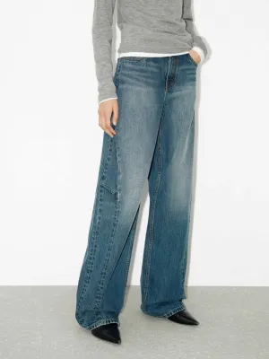 Blue Wash Straight Jeans