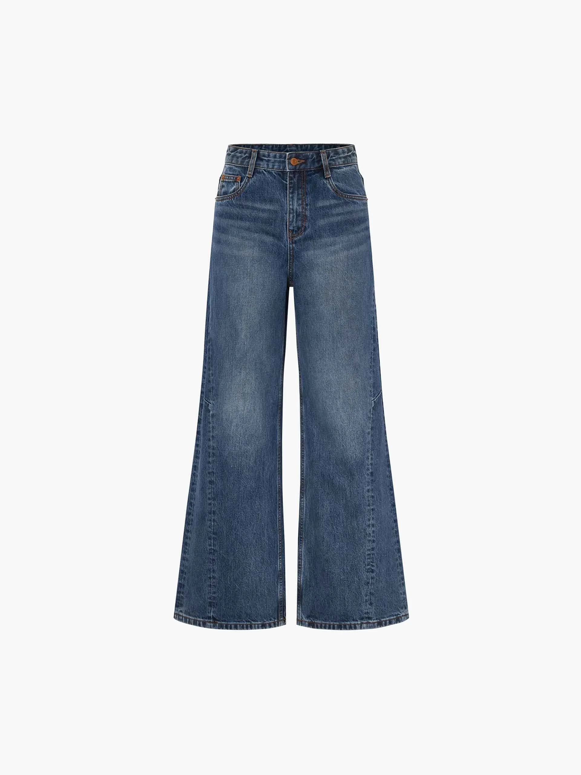 Blue Wash Straight Jeans