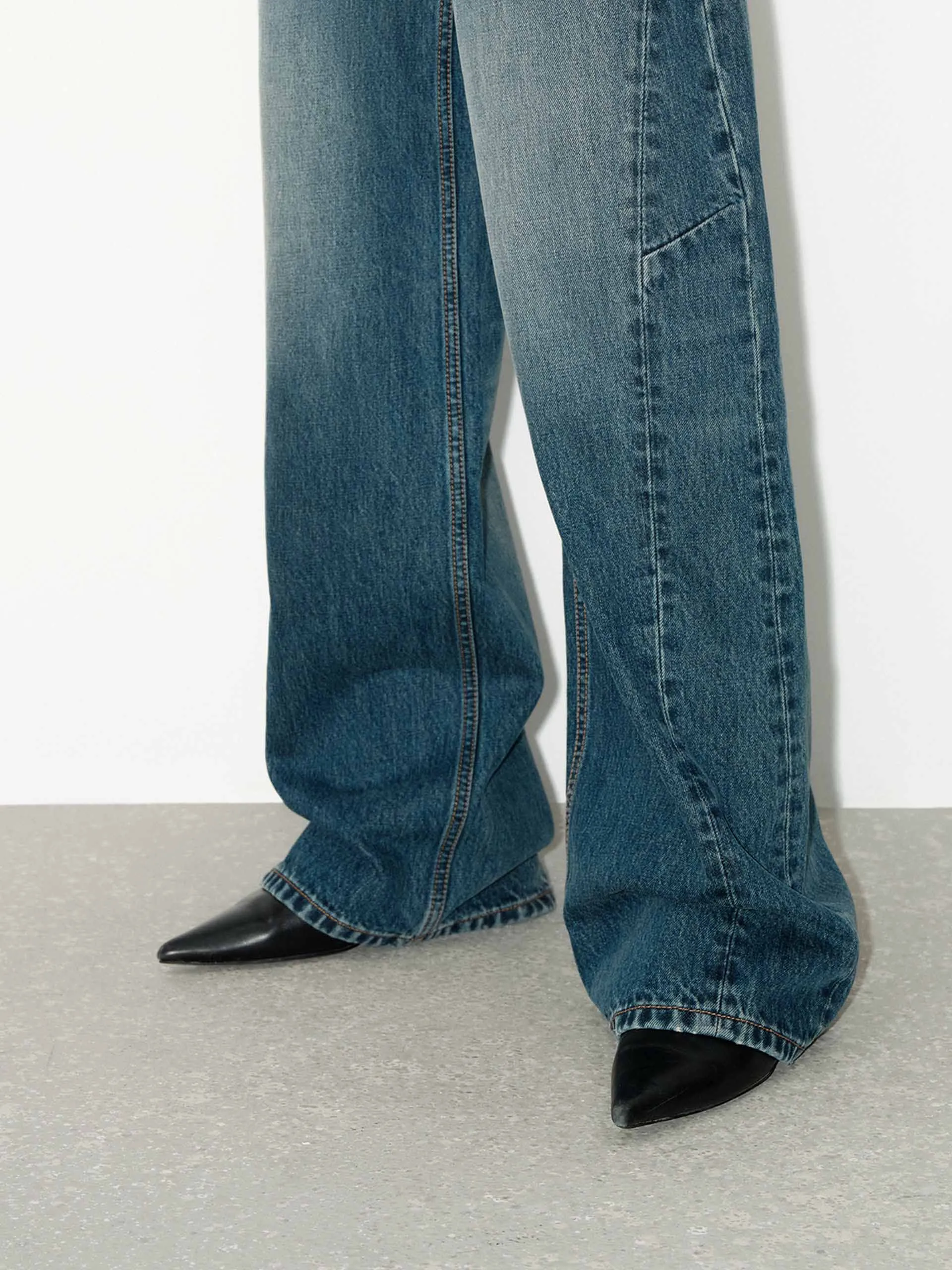 Blue Wash Straight Jeans