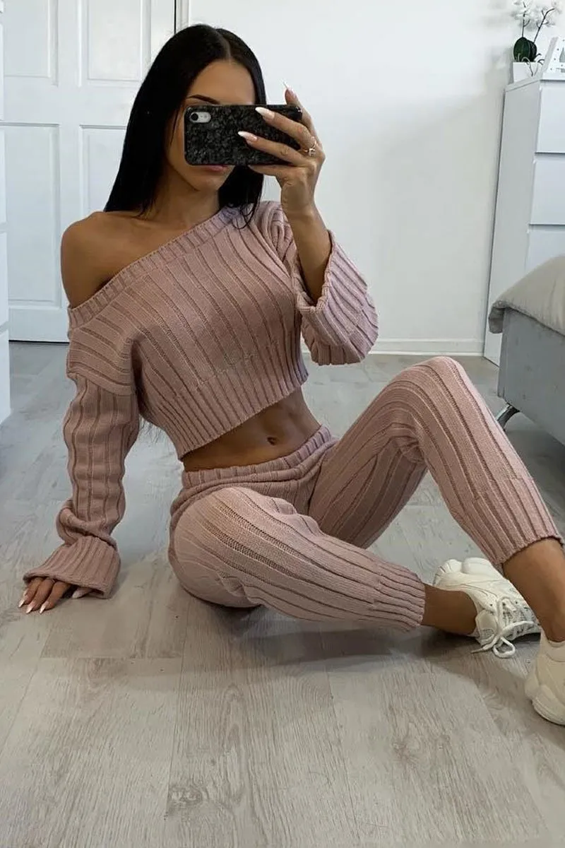 Blush Chunky Knit Loungewear Set - Wynter