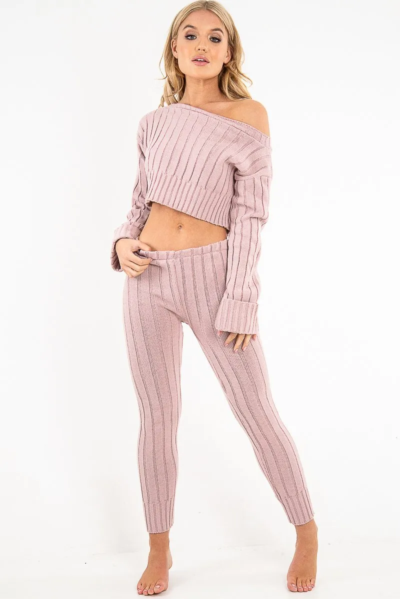 Blush Chunky Knit Loungewear Set - Wynter