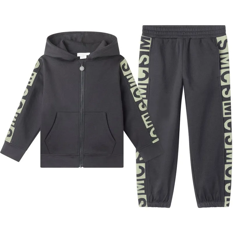 Boys Black Logo Tracksuit