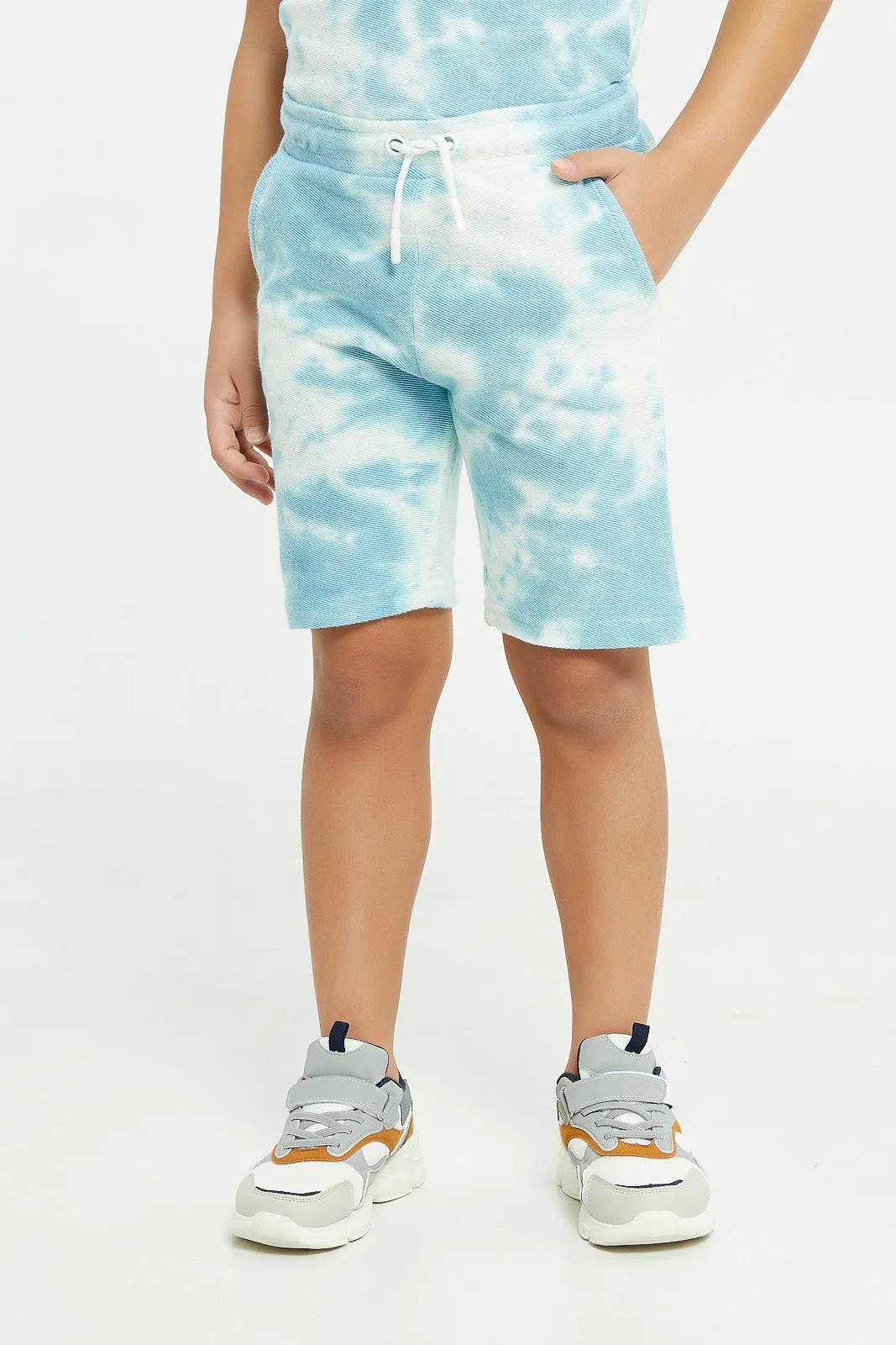 Boys Blue Tie Dye Over Size Set (2 Piece)