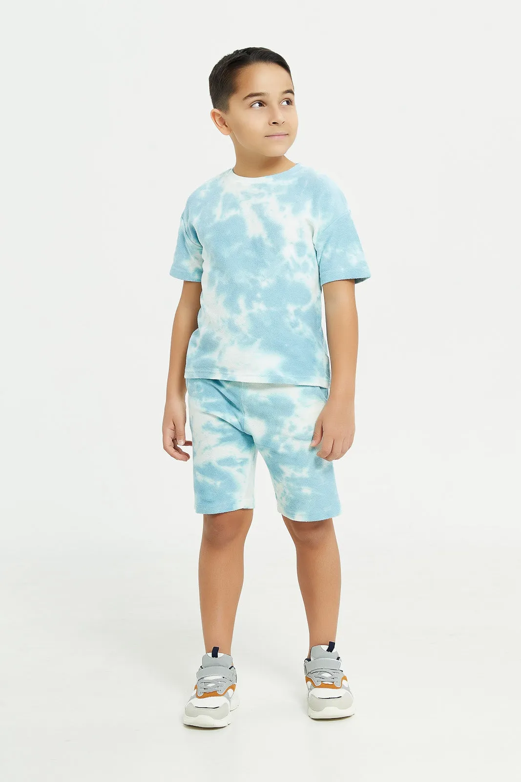 Boys Blue Tie Dye Over Size Set (2 Piece)