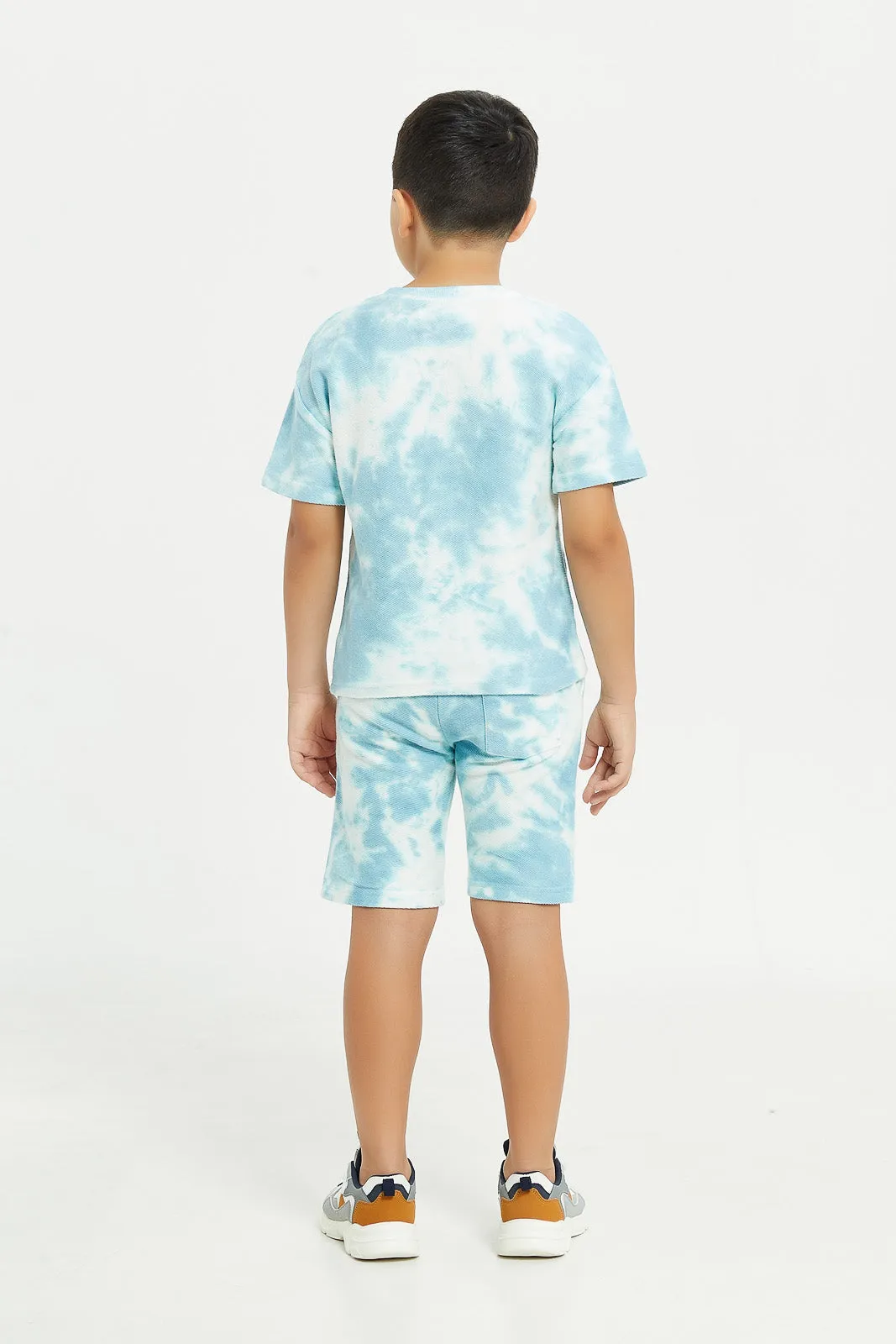 Boys Blue Tie Dye Over Size Set (2 Piece)