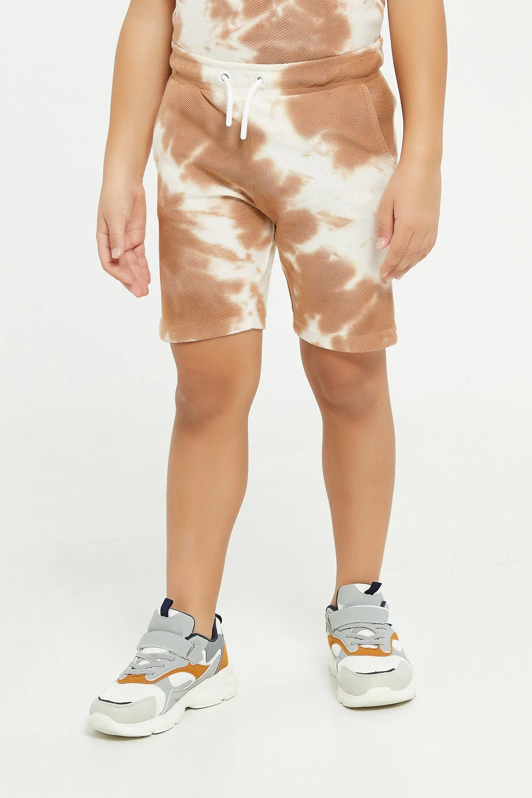 Boys Brown Tie Dye Over Size Set (2 Piece)