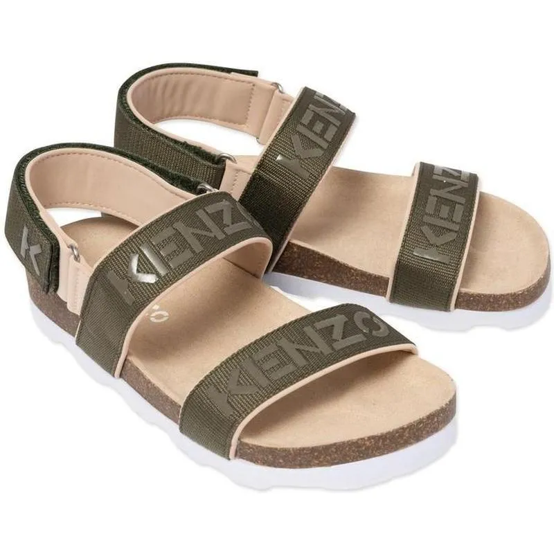 Boys Kenzo Khaki Logo Sandals