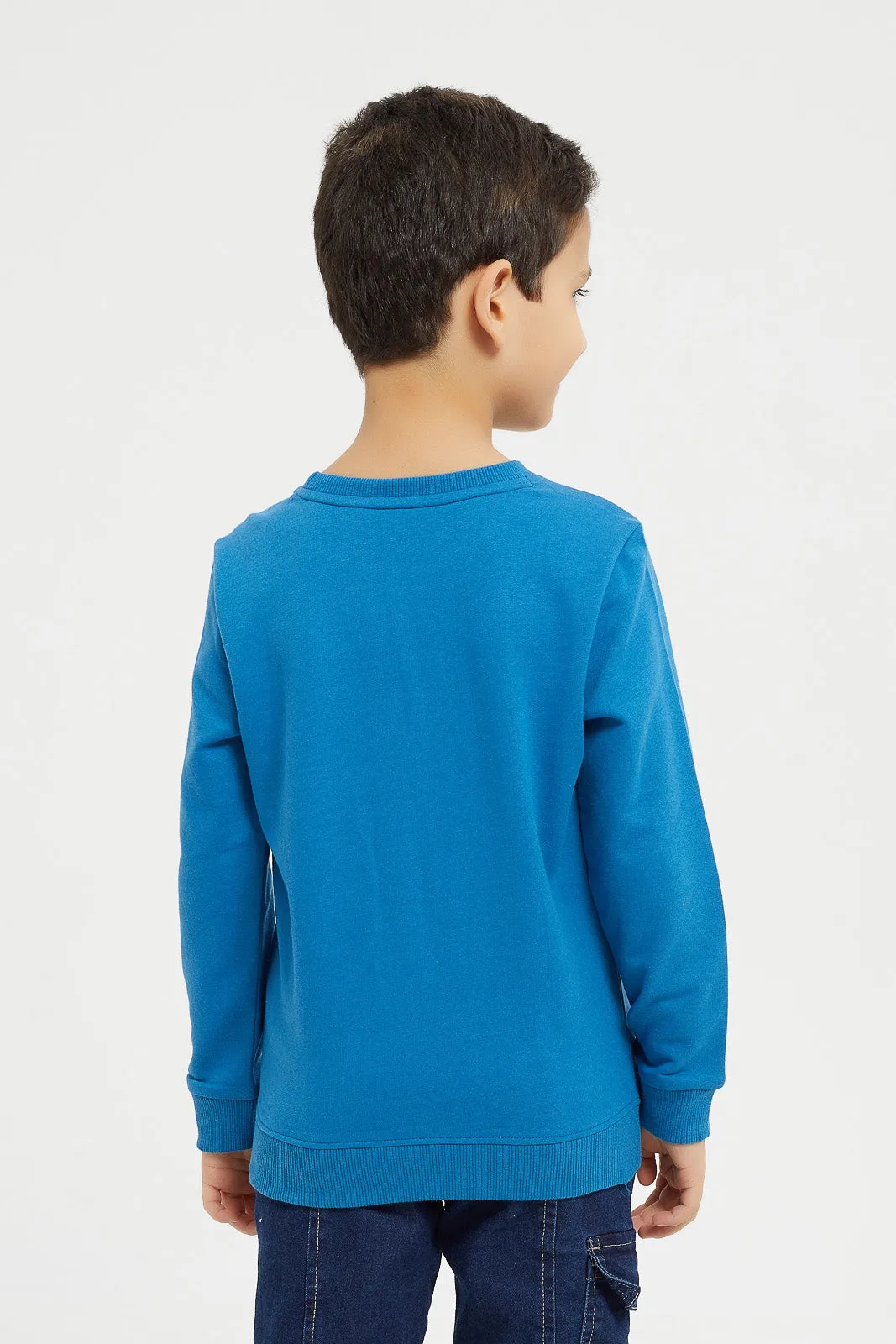 Boys Navy Space Print Sweatshirt