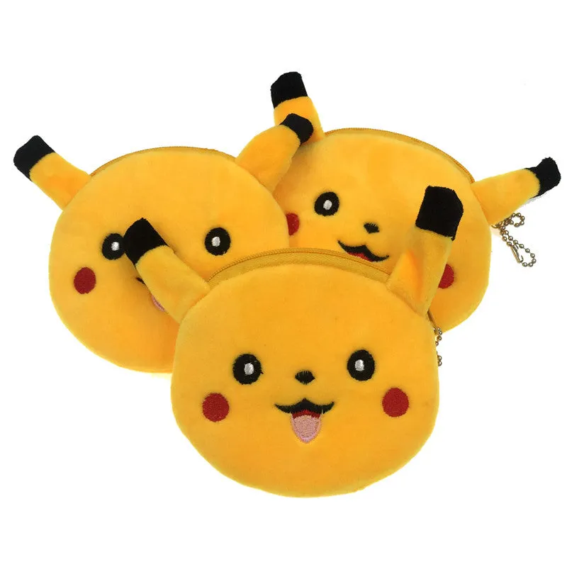 Cartoon Pokemon Pikachu Coin Purse Animals Hello Kitty Girls Plush Mini Wallet Change Wallet Women Key Coin Children Kids Gift