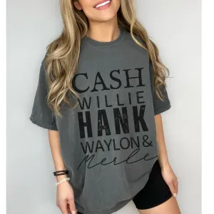 Cash, Willie, Hank, Waylon and Merle Comfort Colors® T-Shirt Classic Country Tee, Mother's Day Gift, Gift for Mom, Country Music Festival T-Shirt