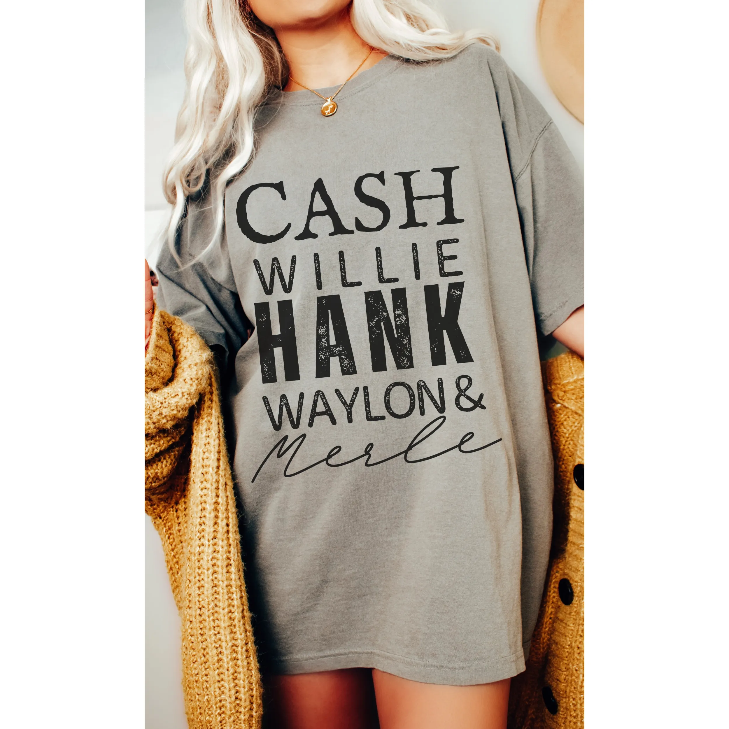 Cash, Willie, Hank, Waylon and Merle Comfort Colors® T-Shirt Classic Country Tee, Mother's Day Gift, Gift for Mom, Country Music Festival T-Shirt