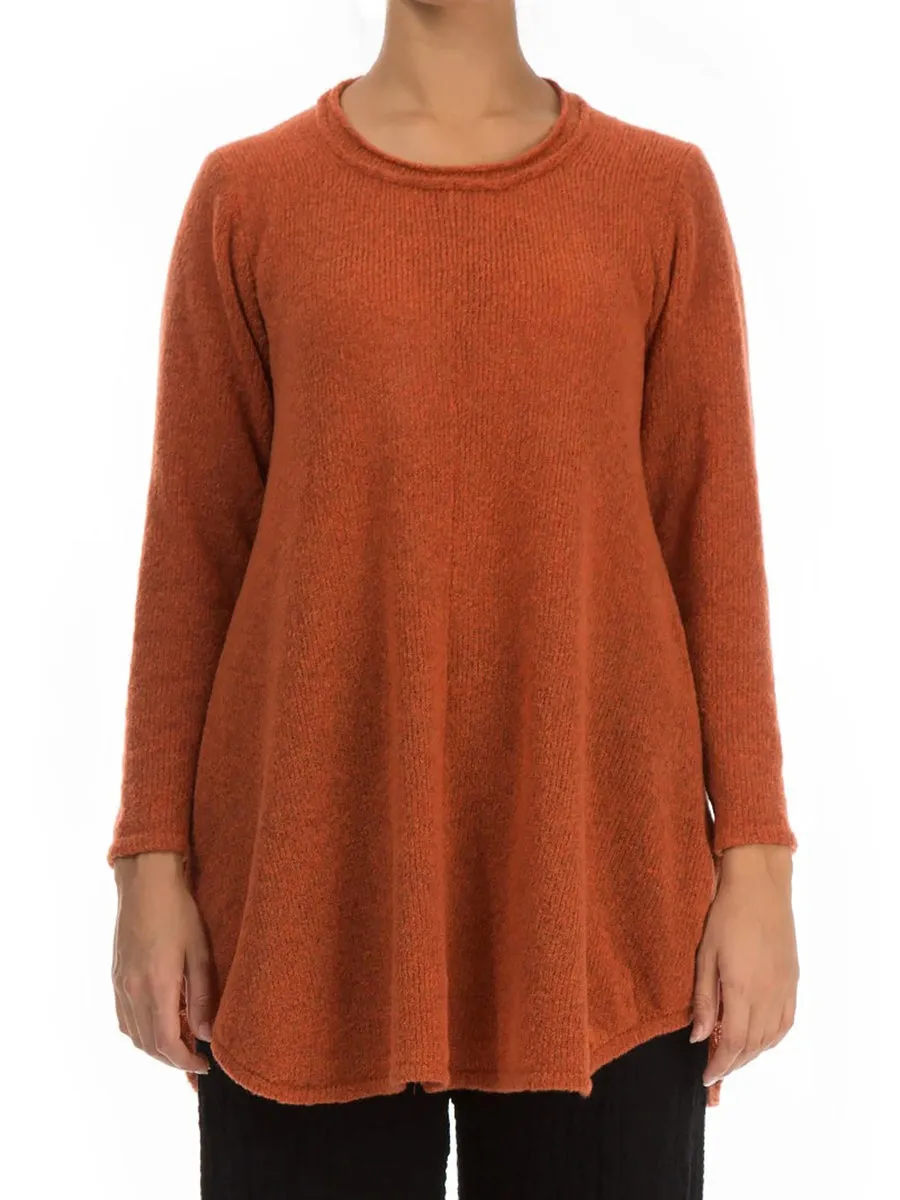 Casual Loose Solid Color Long-sleeved Round Neck Top