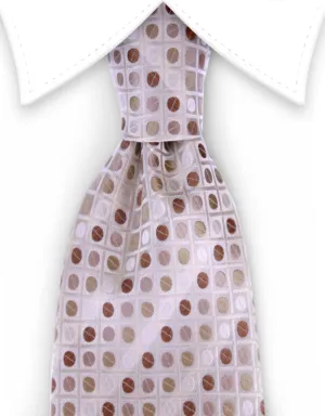 Cream & Brown Polka Dot Tie