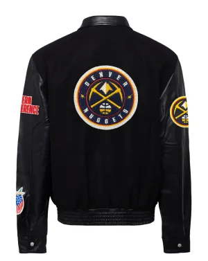 DENVER NUGGETS WOOL & LEATHER JACKET Black