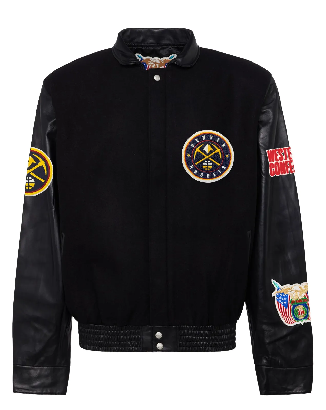 DENVER NUGGETS WOOL & LEATHER JACKET Black