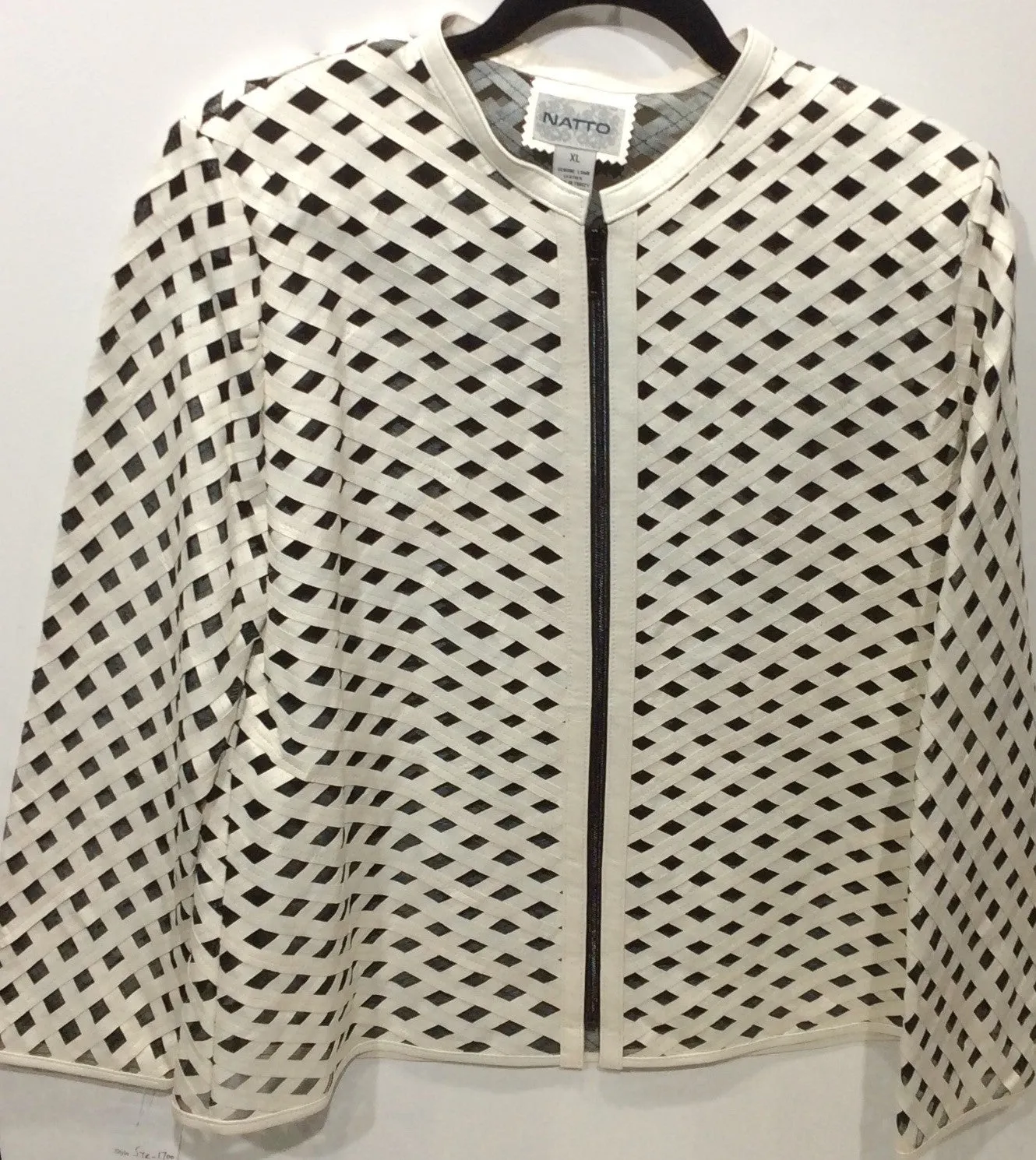 Diamond Pattern Laser-Cut Lambskin Jacket