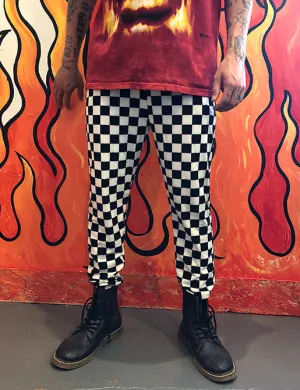 DOOF JOGGERS - BLACK & WHITE CHECKERBOARD