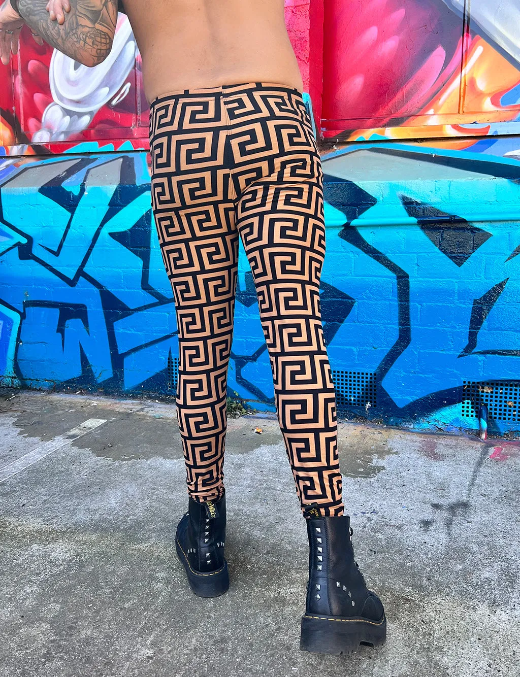 DOOF MEGGINGS - BLACK & BROWN MAZE