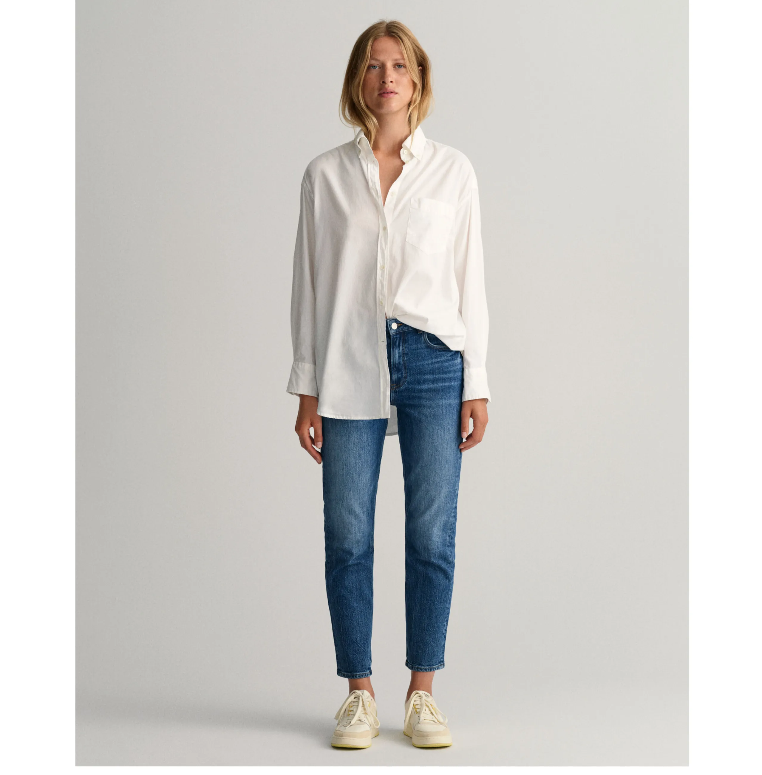 GANT High-Waisted Straight Cropped Jeans 0181