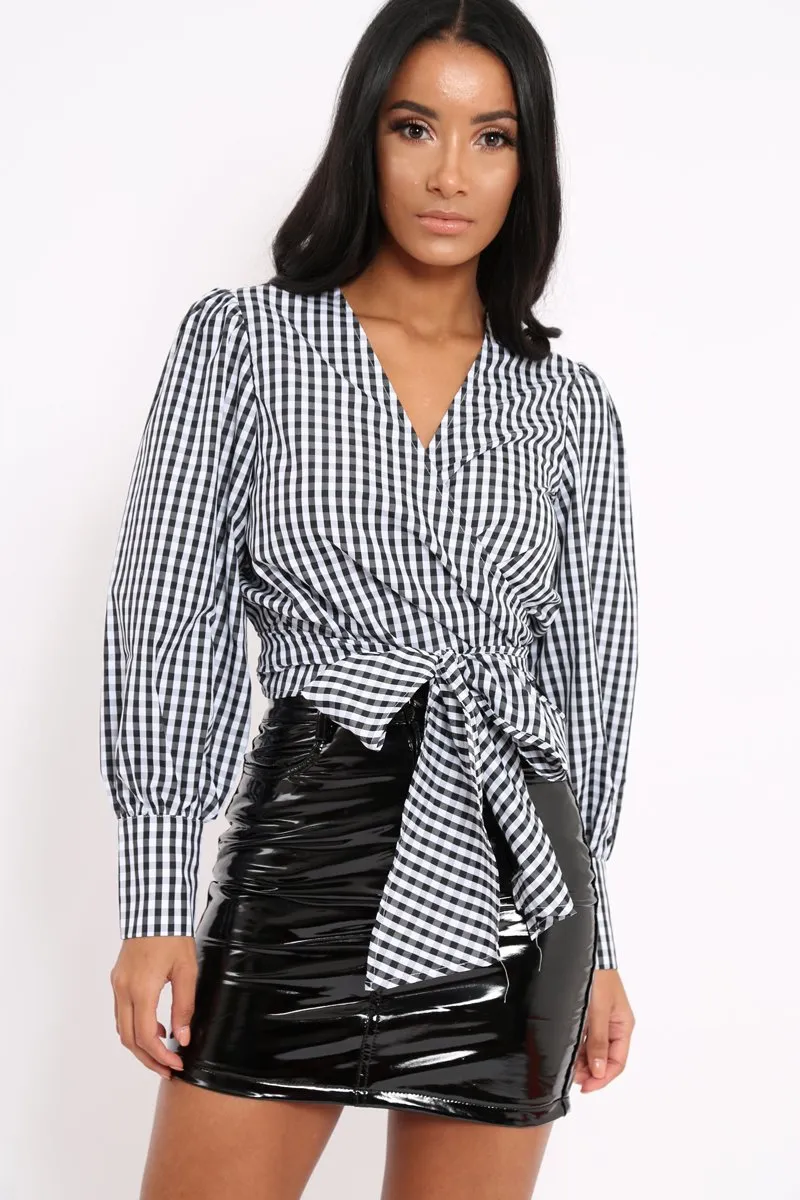 Gingham Tie Front Top - Cienna