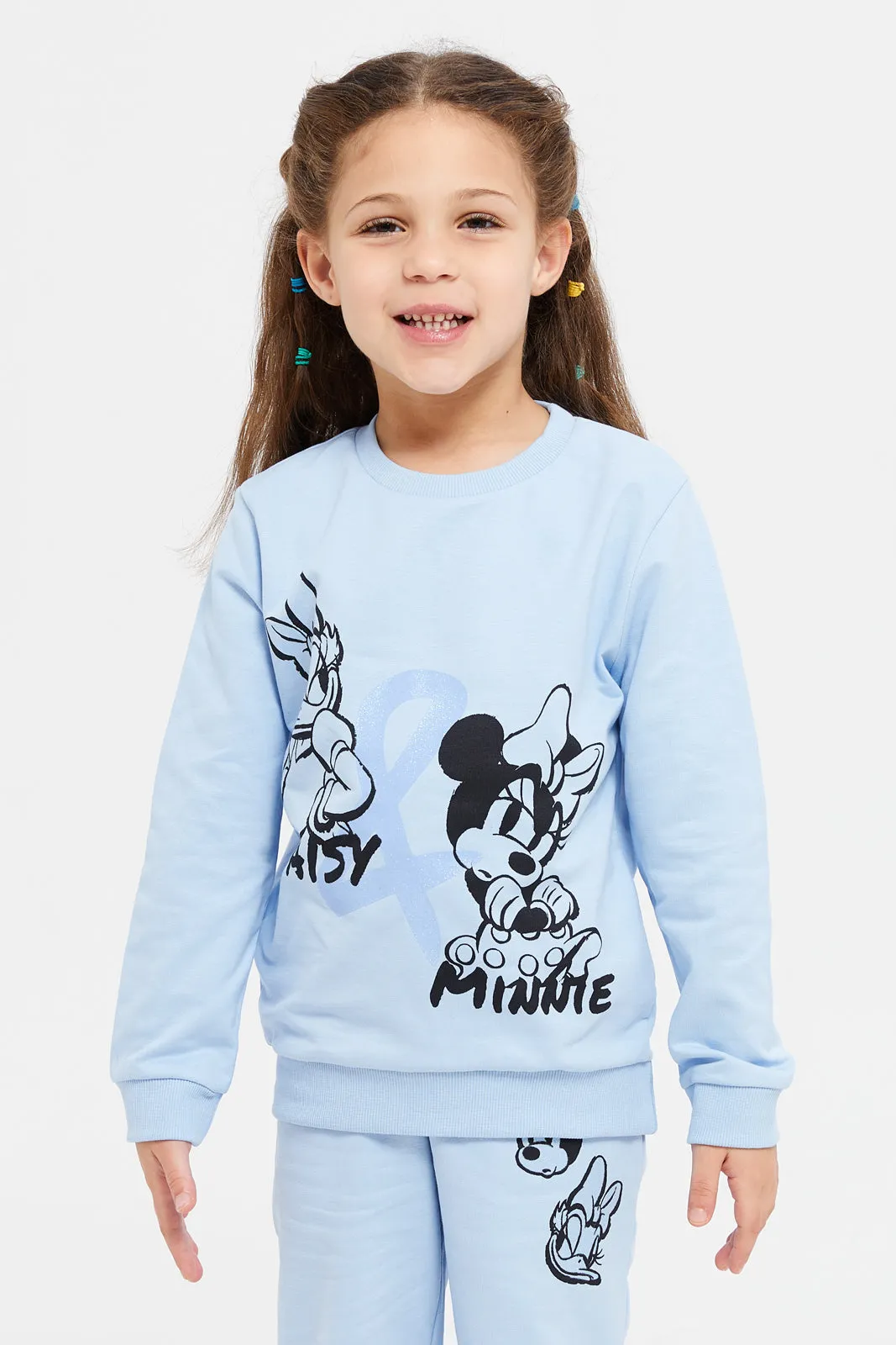 Girls Blue Minnie And Daisy Sweatshirt