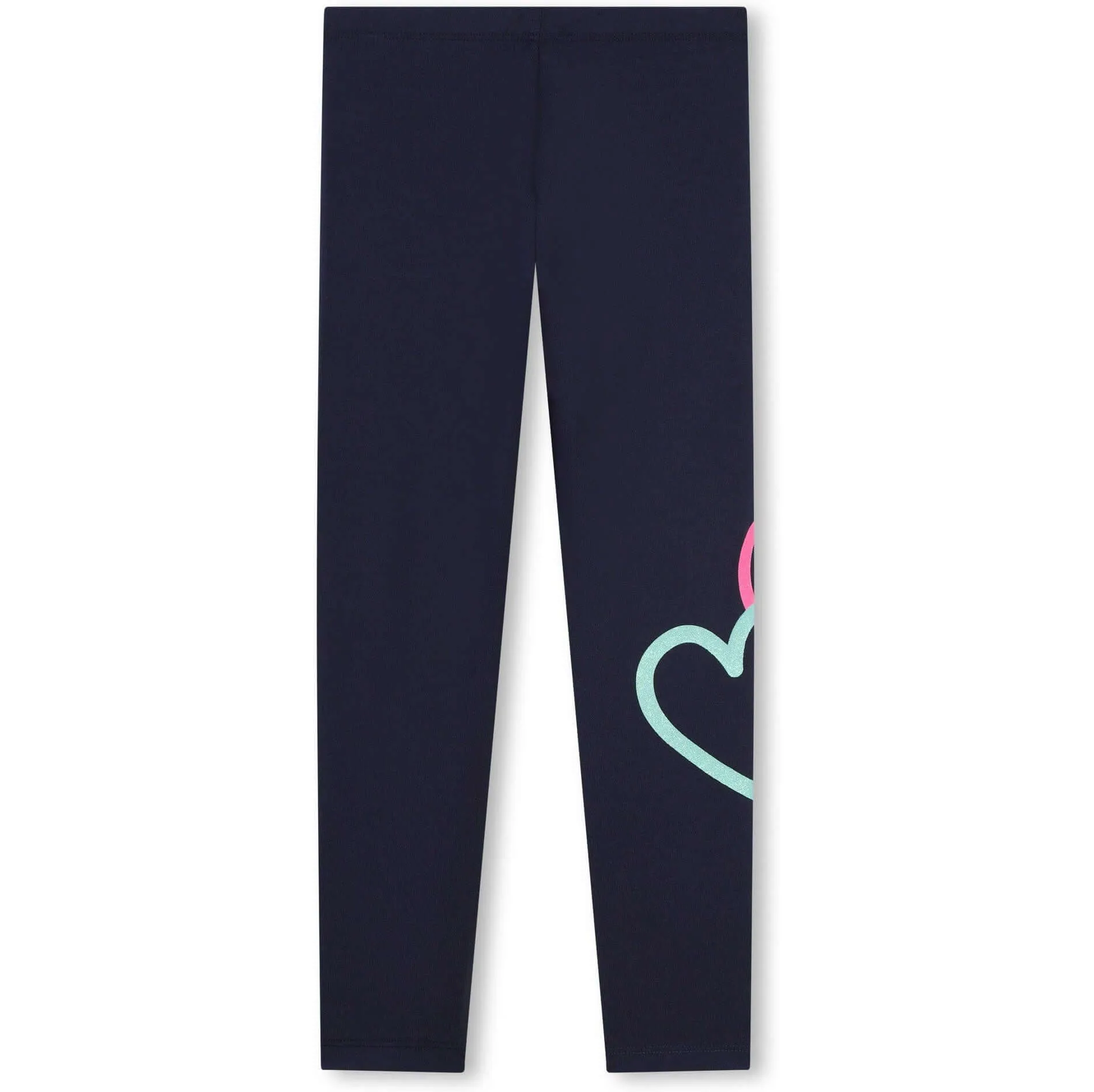 Girls Navy Heart Leggings