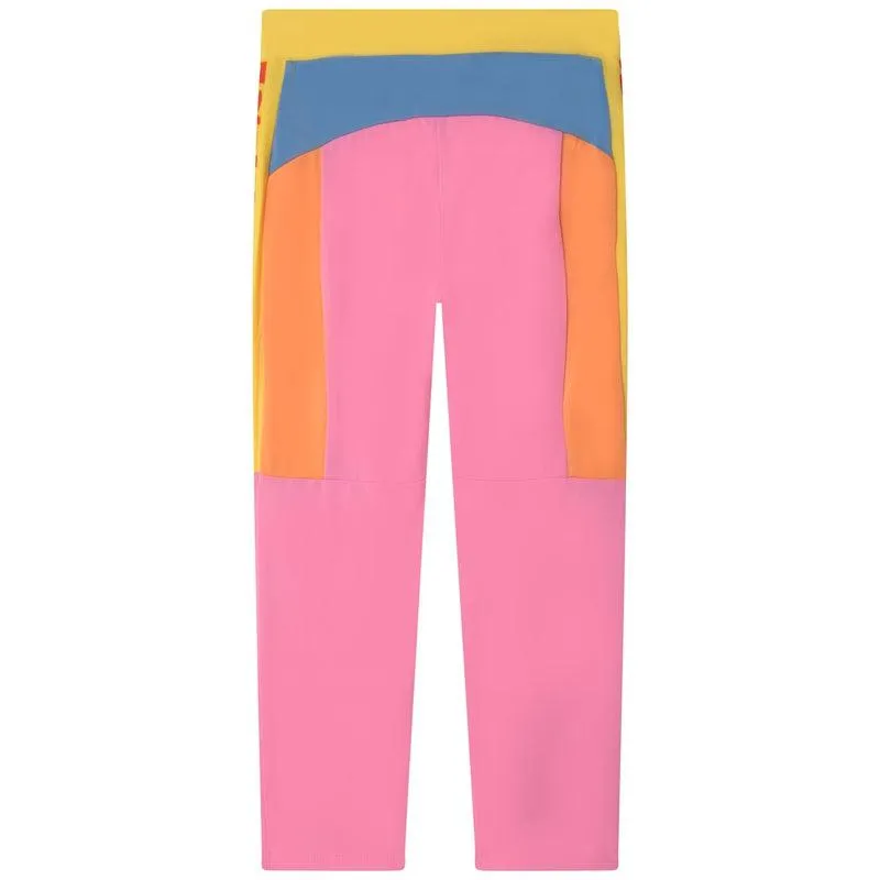 Girls Pink Vertical Logo Leggings