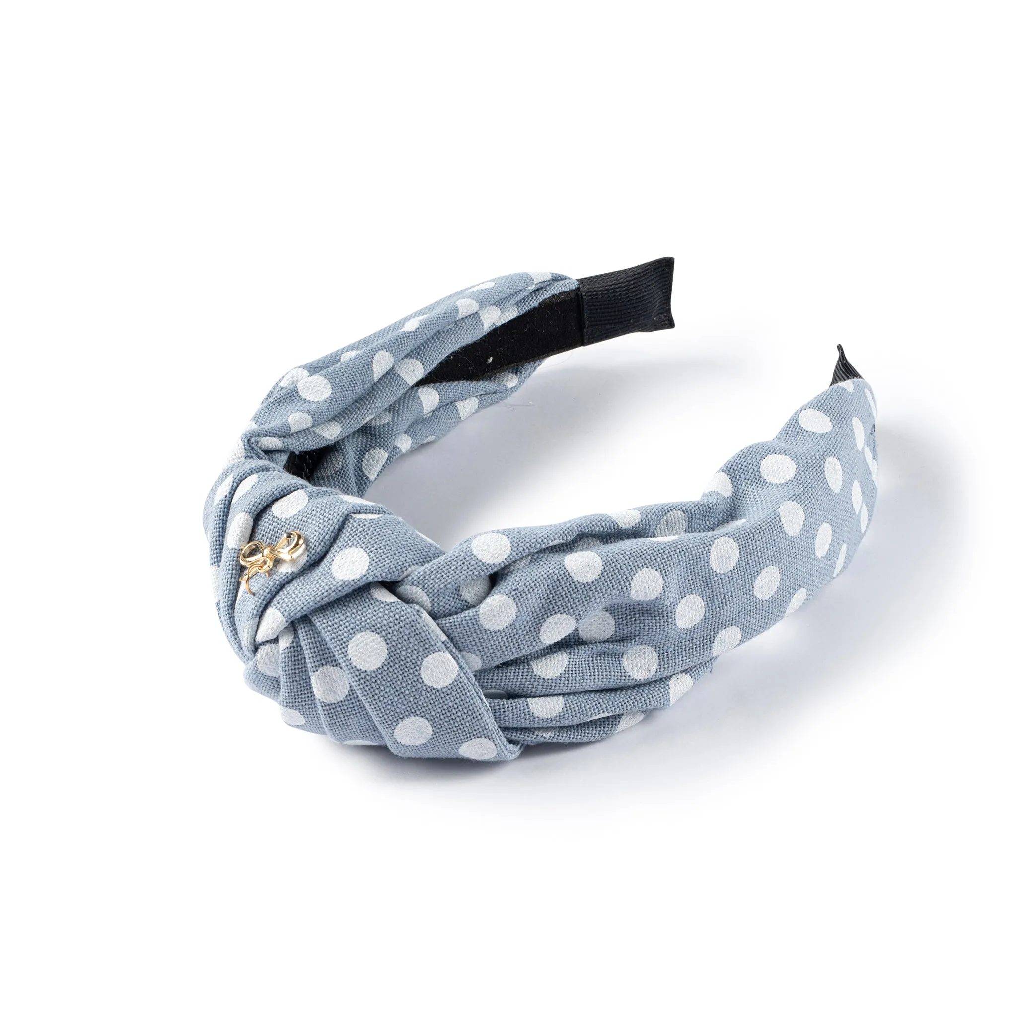 Halo Luxe Polka Dot Knot Headband - Chambray