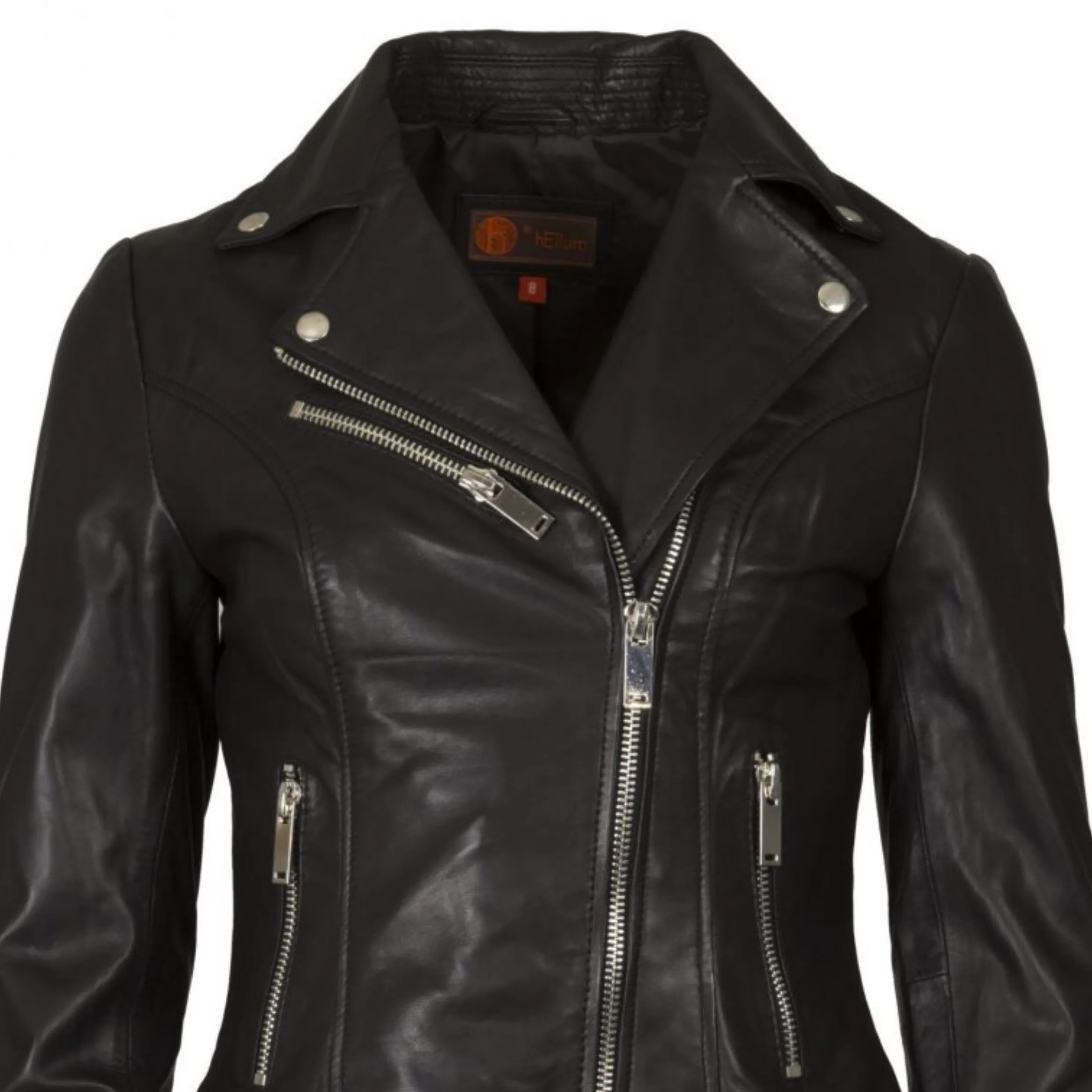 Helium Ghost Real Leather Lamb Nappa Biker Jacket Black 5031