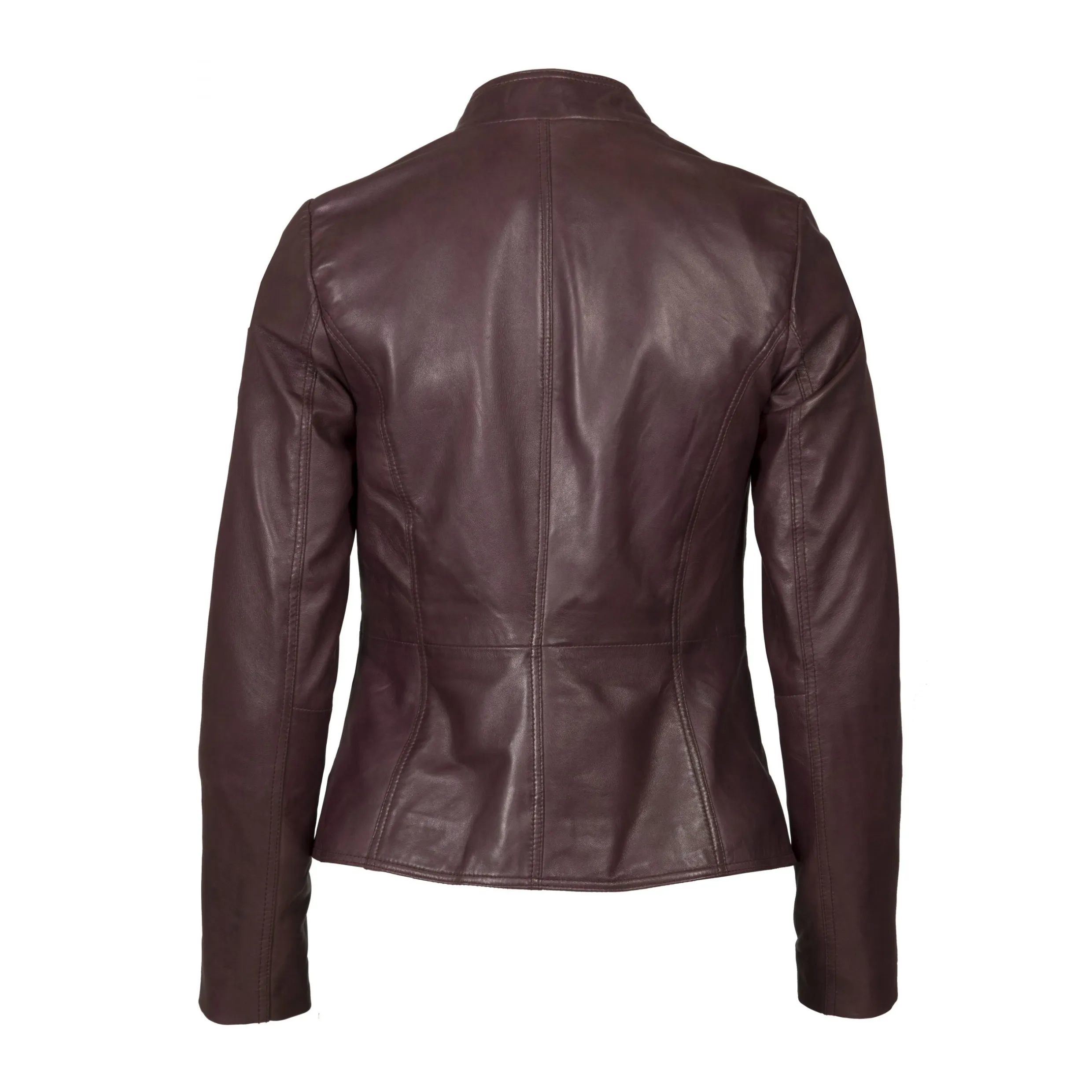 Helium Women's Real Leather Lamb Nappa Biker Jacket F.6520 - Wine