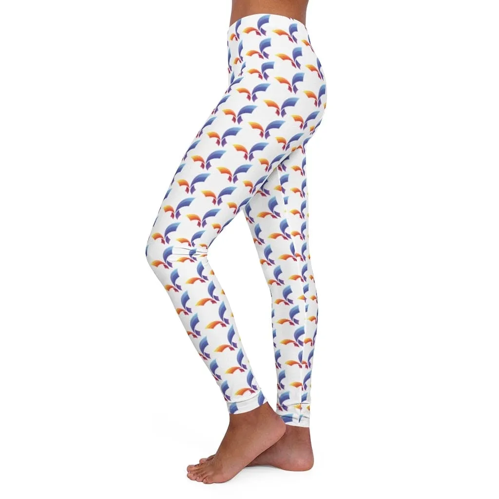 High Stretch Fikafuntimes Multicolor Logo Print Sports Leggings