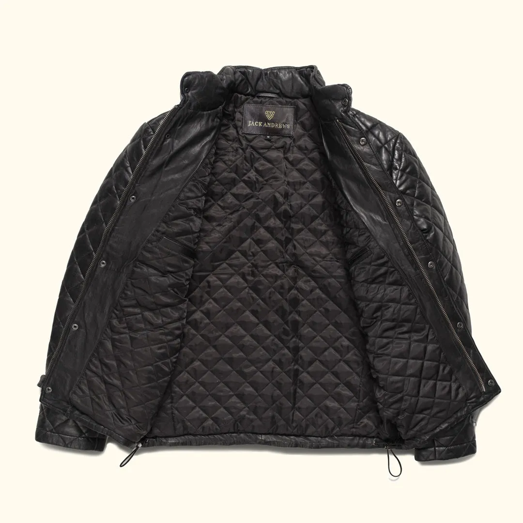 Highlands Quilted Leather Jacket | Black