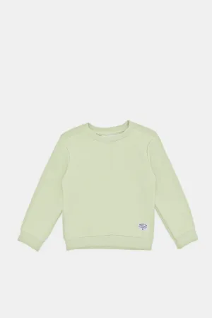 Infant Boys Textured Fabric Crew Sweatshirts