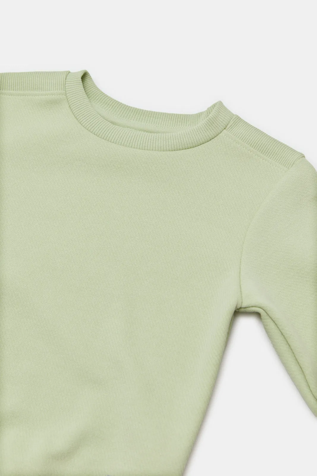 Infant Boys Textured Fabric Crew Sweatshirts