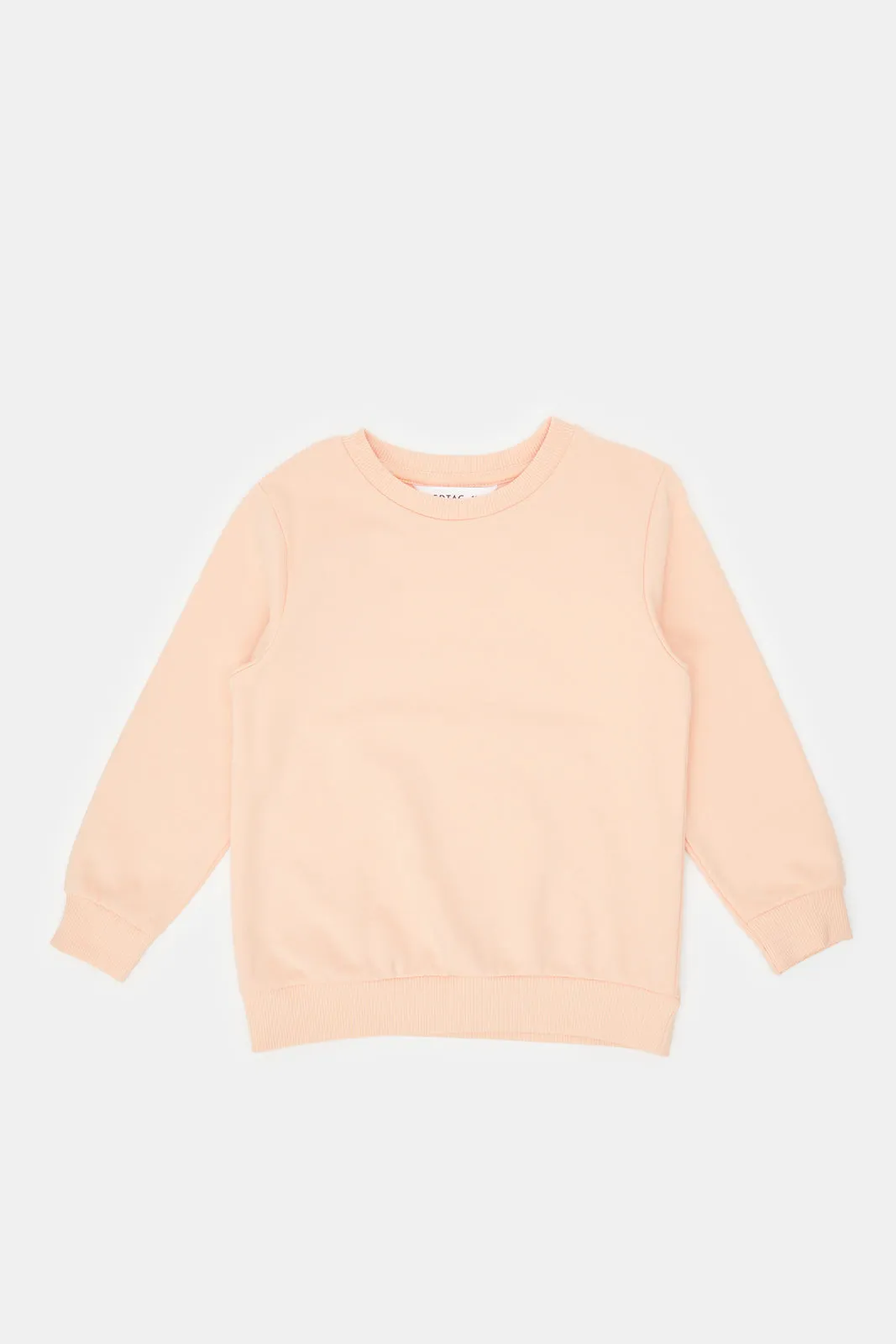 Ivory Floral Aop & Peach Solid Sweatshirt