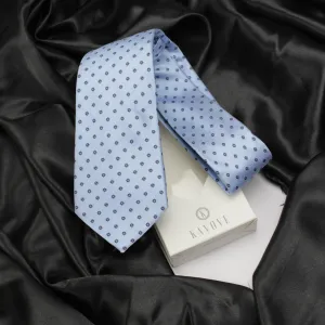 Kovove Classy Cyan Polka Dot Neck Tie For Men