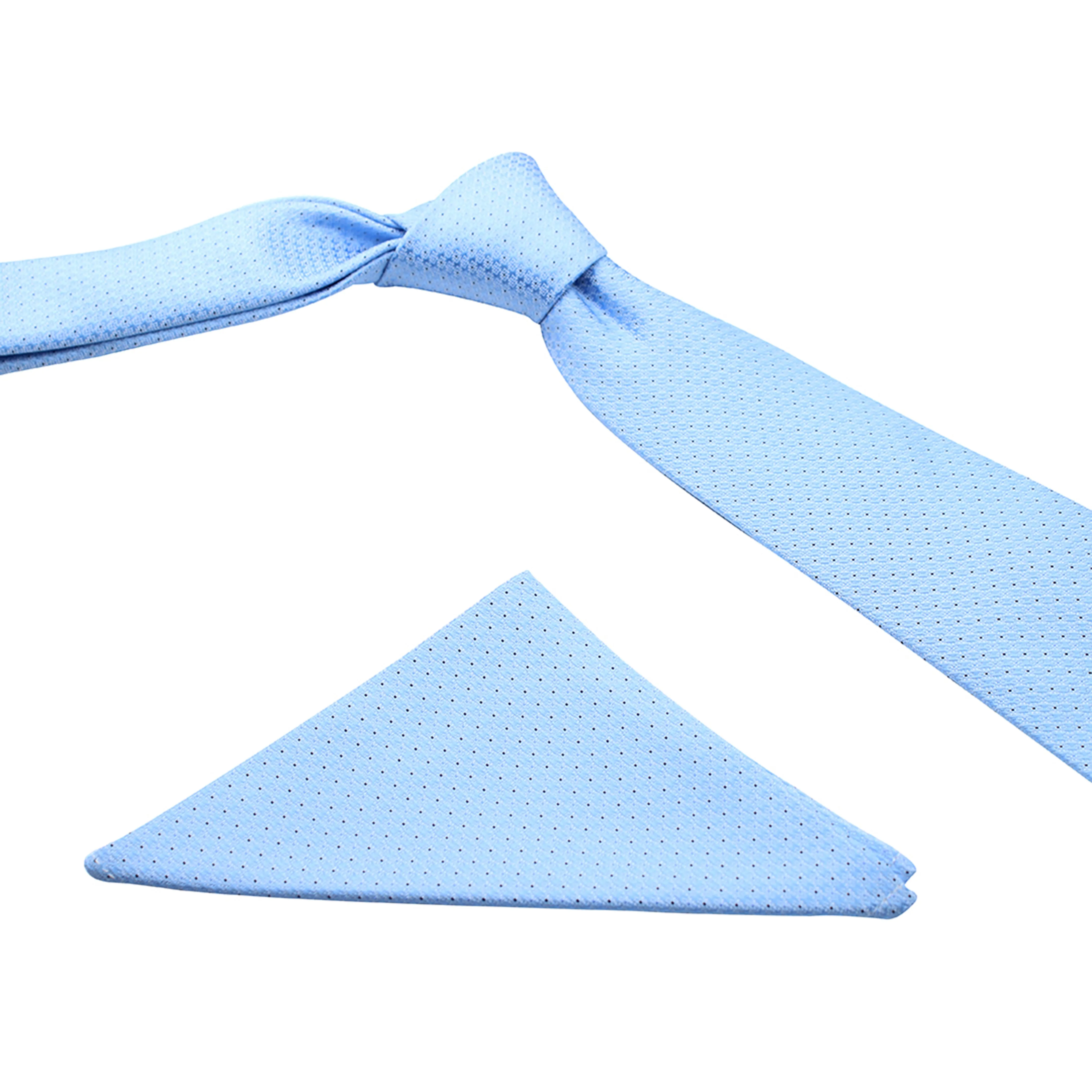 Kovove Glorious Cyan Polka Dot Necktie and Pocket Square Gift Box