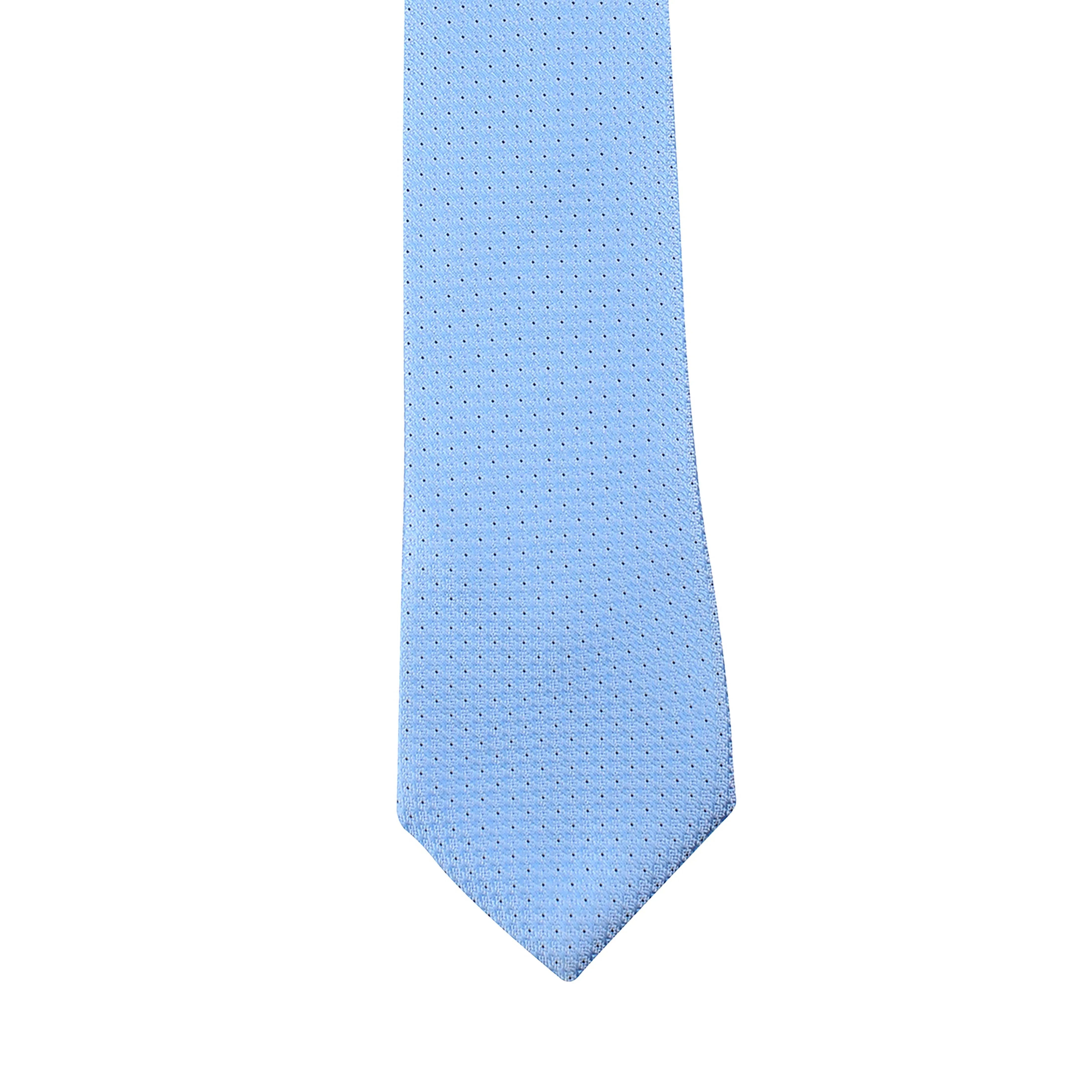 Kovove Glorious Cyan Polka Dot Necktie and Pocket Square Gift Box