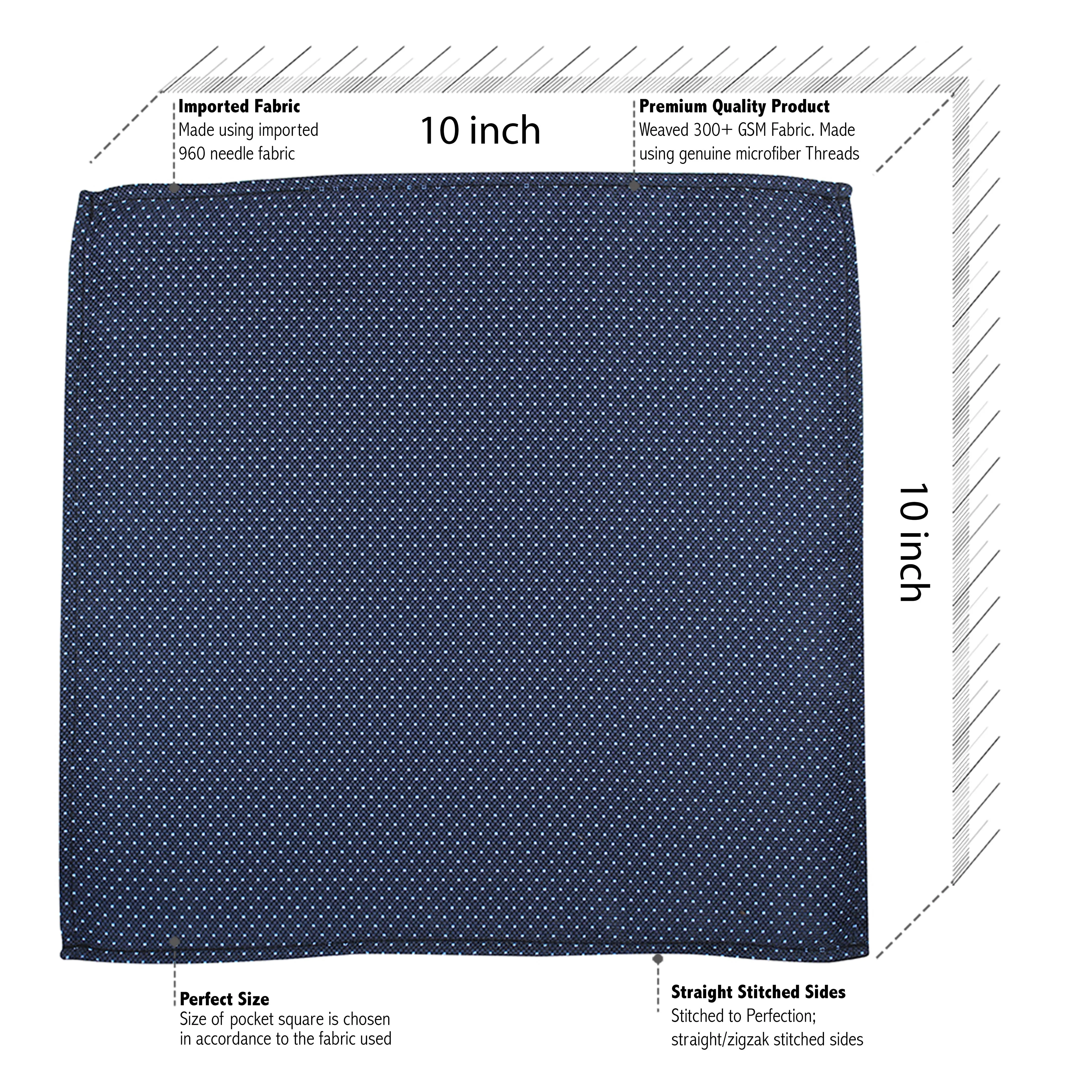 Kovove Graceful Blue Polka Dot Necktie and Pocket Square Gift Box