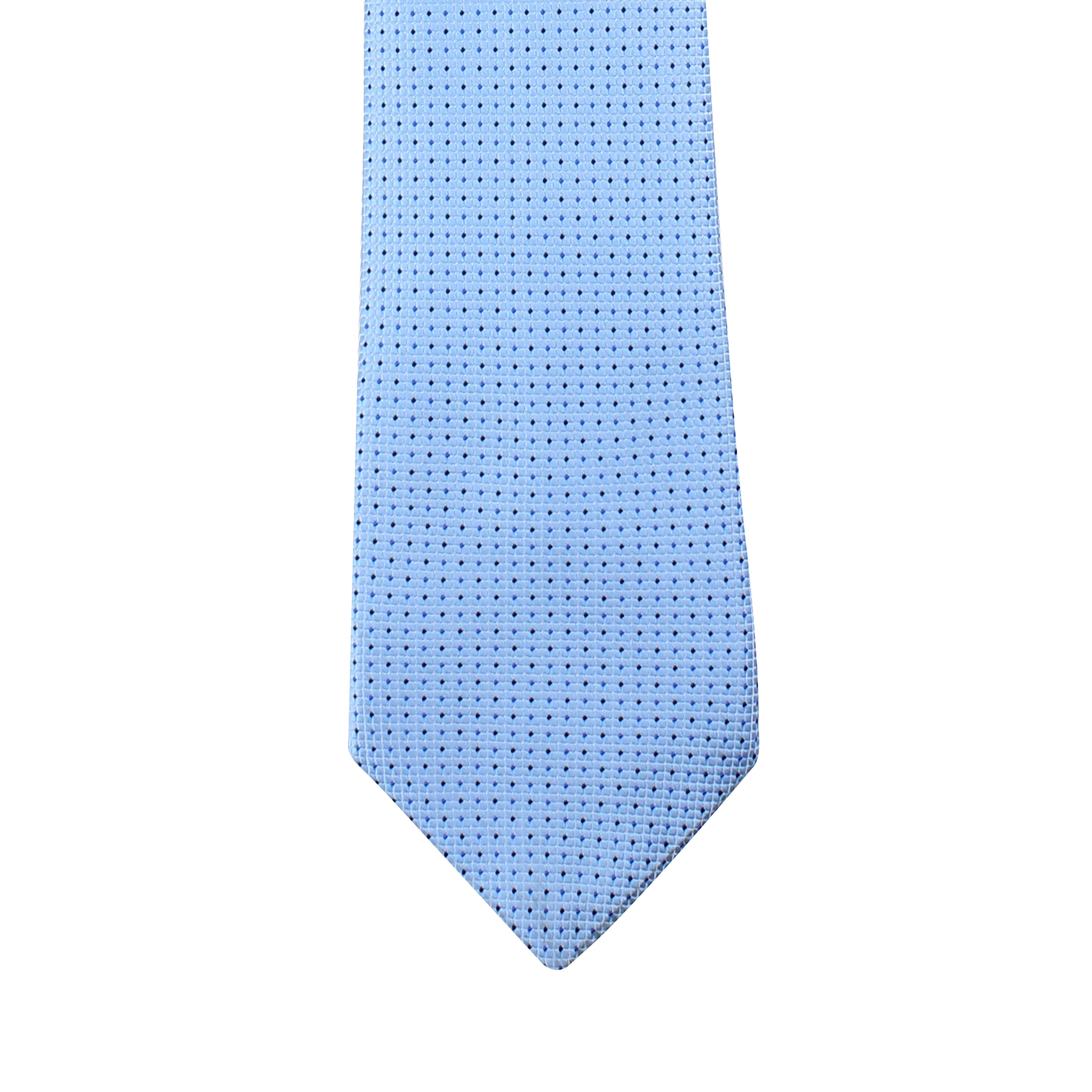 Kovove Graceful Cyan Polka Dot Necktie and Pocket Square Gift Box